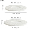 Axyaa White Pearl Dot Ceramic Round Flat Plate - Creative Molecular Cooking Tableware