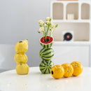 Axyaa Ceramic Vase Orange Lemon Watermelon Fruit Fresh Flower Tabletop Centerpiece
