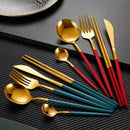 Axyaa Stainless Steel Cutlery Set - Coffee Spoon, Dinner Fork, Knife - Glossy Flatware