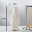 Axyaa Dwarf Shape Ceramic Vase for Flowers - Room Aesthetic Decor and Artificial Flower Arrangement