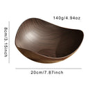 Axyaa Wood Grain Plastic Dining Plate for Snacks and Fruits