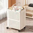 Axyaa Foldable Laundry Basket: Rolling with Wheels, Large Capacity for Toys/Sports Gear.