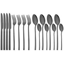 Axyaa Black Gold Stainless Steel Cutlery Set - 16 Piece Dinnerware Flatware Silverware