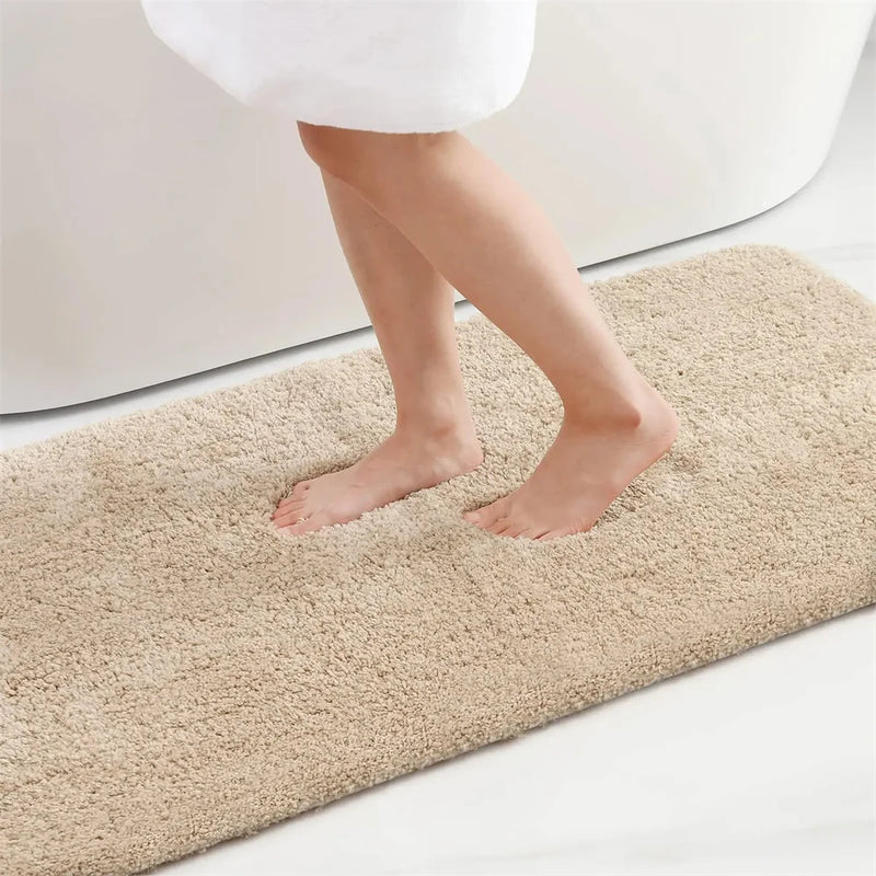 Axyaa Plush Bathroom Rug: Absorbent, Quick Dry, Non-Slip Floor Mat