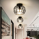 Axyaa Black Metal Ceiling Lights for Interior Decor - Retro E27 Design