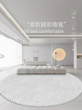 Axyaa Modern Art Minimalist Round Rug for Living Room Decor and Bedroom Carpet