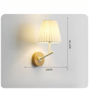Axyaa Silver Metal Sconce with White Cloth Lampshade LED Light