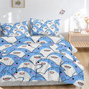Blue Shark Kids Duvet Cover Set by Axyaa: Lovely Sea Animal Bedding with 2 Pillowcase