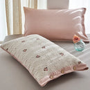 Axyaa Thick Cotton Pillowcase with Button Lock - Double-Sided Cozy Design