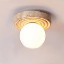 Axyaa Natural Yellow Limestone Ceiling Lamp - Creative Japanese Style Lighting