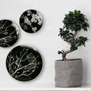 Axyaa Sakura Set Plate Black White Wall Decoration Hanging Plate Coffee Living Room