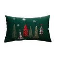 Axyaa Christmas Tree Snowflake Embroidery Pillow Cover 45x45cm 30x50cm Red Green Square