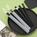 Axyaa Black Silver Alloy Chopsticks Set with Storage Box - Korean Style Sushi Chopsticks