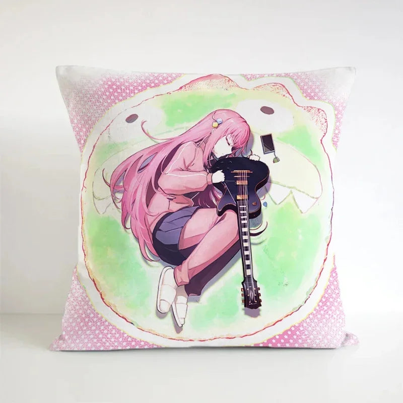 Axyaa 45x45 Decorative Pillowcases for Sofa Pillows - Bocchi Rock Theme