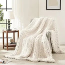Chunky Knit Blanket 60x80 - Soft Chenile Throw for Couch by Axyaa
