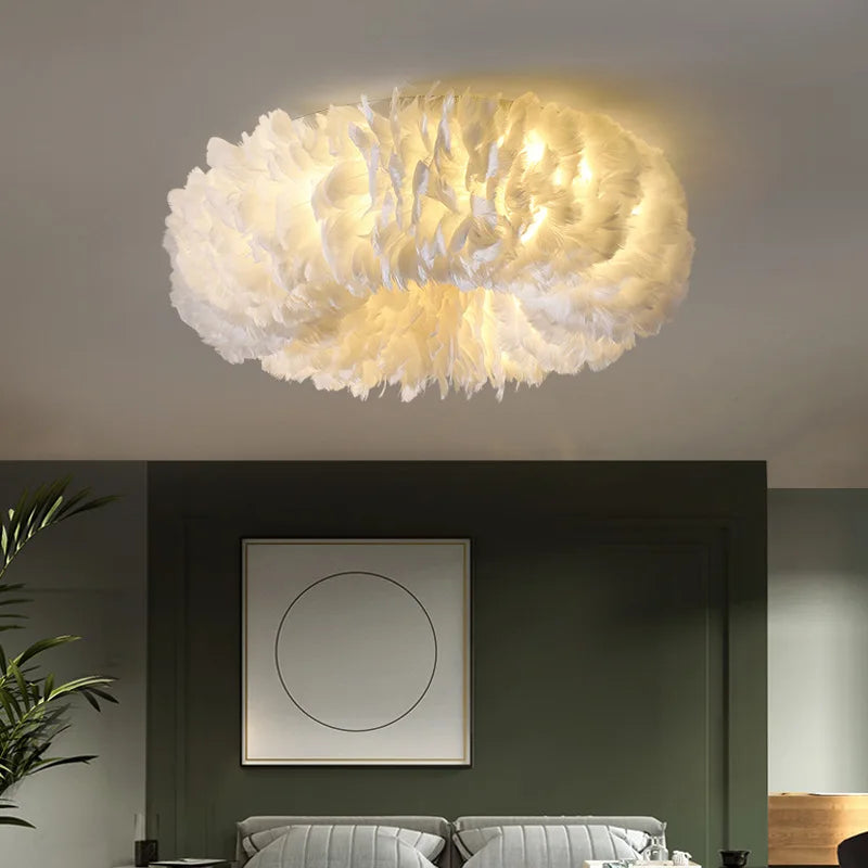 Axya LED Feather Ceiling Light: Nordic Design for Cozy Spaces