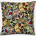 Axyaa Skull Print Series Cushion Cover - Rainbow Peach Decoration for Home