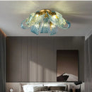 Axyaa Blue Glass Luxury LED Pendant Chandelier for Home Decor Lighting