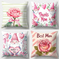 Axyaa Rose Elf Pillowcase Set for Mother's Day Decor, 45x45cm Single-sided Print