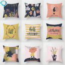 Axyaa Autumn Cartoon Pillowcase 45X45CM for Home Sofa Decor