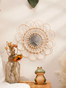 Axyaa Handwoven Wall Art Mirror for Bedroom and Living Room Decor