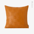 Axyaa Woven Leather Square Pillow Cover Trio for Stylish Living Room
