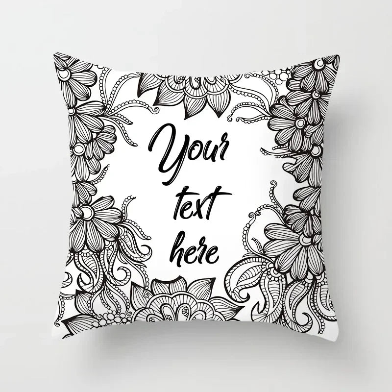 Axyaa Black and White Nordic Style Car Pillowcase Sofa Pillow Cover