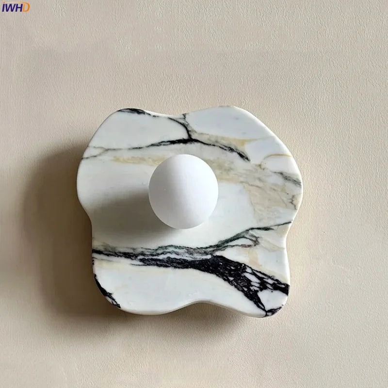 Axyaa Nordic LED Wall Lamp Marble Living Room Lights