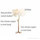 Axyaa Nordic Feather Floor Lamp Stand Light: Copper Modern Interior Lighting Decor