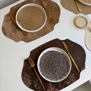 Axyaa Green PU Leather Christmas Placemats Set - Luxury Dining Table Pad