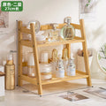 Axyaa Bamboo Storage Rack: Kitchen & Desktop Organizer, Counter Shelf, Display Rack