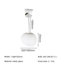 Axyaa White Glass LED Pendant Chandelier - Nordic Villa Stairs Cobble E27 Modern Design