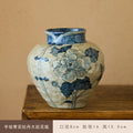 Axyaa Blue & White Underglaze Hand-Painted Rough Pottery Vintage Vase