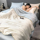 Axyaa Silk Summer Quilt: Embroidered Ice Cooling Comforter Bed Blanket