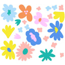 Axyaa Bohemian Floral Self-Adhesive Flower Wall Art - Peel and Stick Kids Room Decor