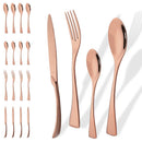 Axyaa 20-Piece Gold Stainless Steel Flatware Cutlery Set