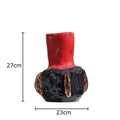Axyaa Irregular Red Ceramic Vase for Desk and Room Aesthetic Decor