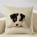 Axyaa Nordic Dog Decorative Cushion Cover 45x45cm, Linen Sofa Pillow Cover