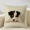 Axyaa Nordic Dog Decorative Cushion Cover 45x45cm, Linen Sofa Pillow Cover