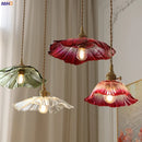 Axyaa Nordic Copper Glass LED Pendant Light for Modern Spaces