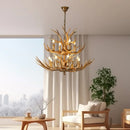 Axyaa Antler Deer Chandelier - Large Resin Hanging Light for Living Room or Loft