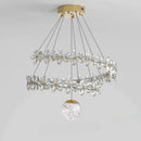 Axyaa Flower Pattern Crystal Chandelier for Dining Table and Bedroom