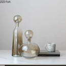 Axyaa Glass Ball Cap Vase: Modern Home Decor Desk Floral Hydroponics Arrangement
