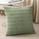 Axyaa Striped Corduroy Pillow Cover 18x18 Inch Soft Luxury Cushion