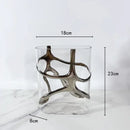 Axyaa Gold Edge Geometric Glass Vase: Elegant Terrarium for Home Decor and Flower Arrangements