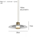 Axyaa LED Gray Amber Glass Wall Lamp Modern Round Sconce for Bedroom Aisle