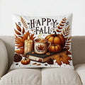 Axyaa Autumn Fence & Pumpkins Decor Pillow Cover