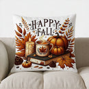 Axyaa Autumn Fence & Pumpkins Decor Pillow Cover