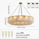 Axyaa Nordic Marble Pendant Lights LED Dimmable Alabaster Chandelier