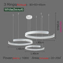 Axyaa Modern LED Chandeliers Metal Rings Pendant Lights for Home Decor